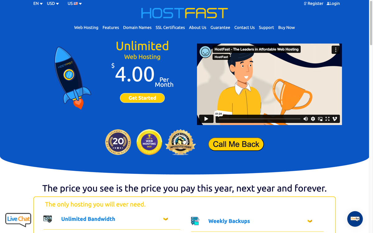 HostFast website