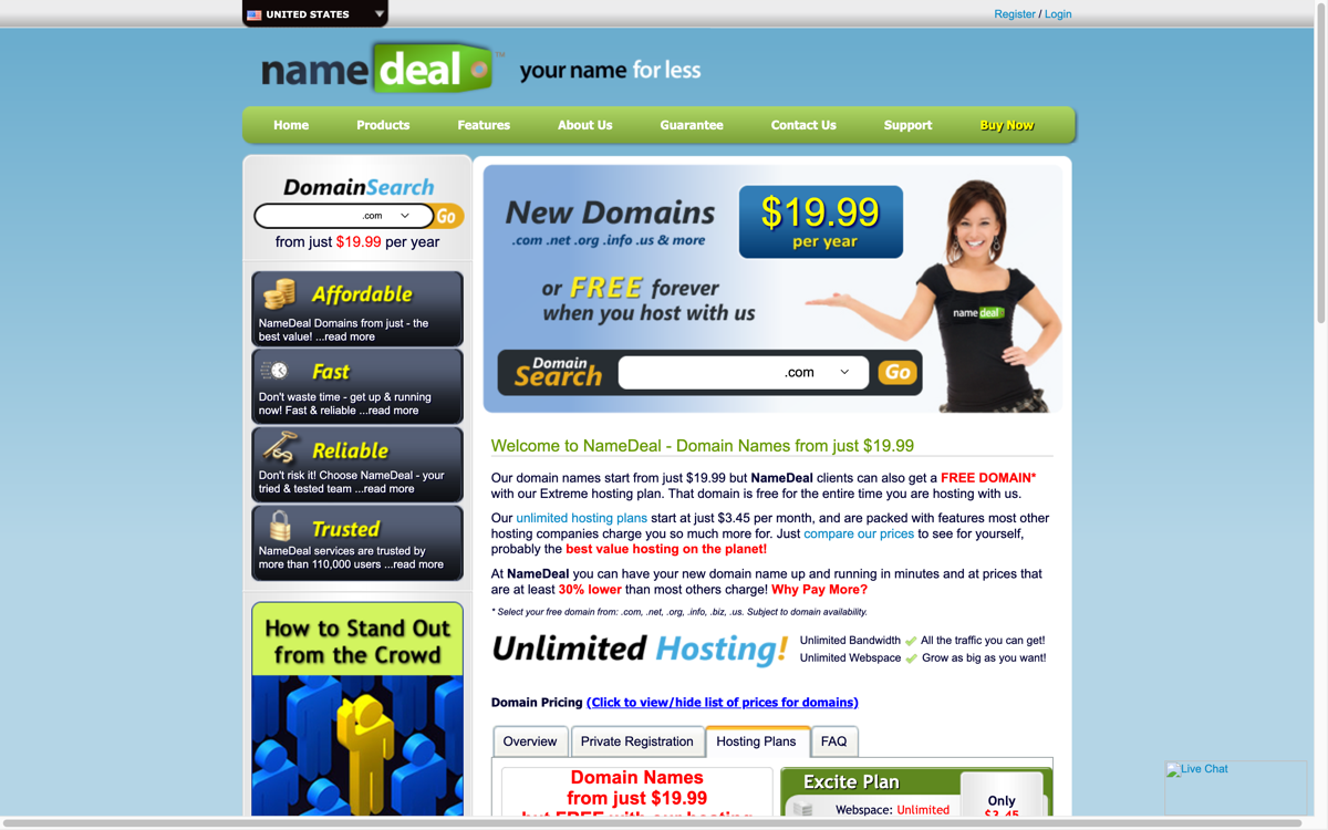 NameDeal website