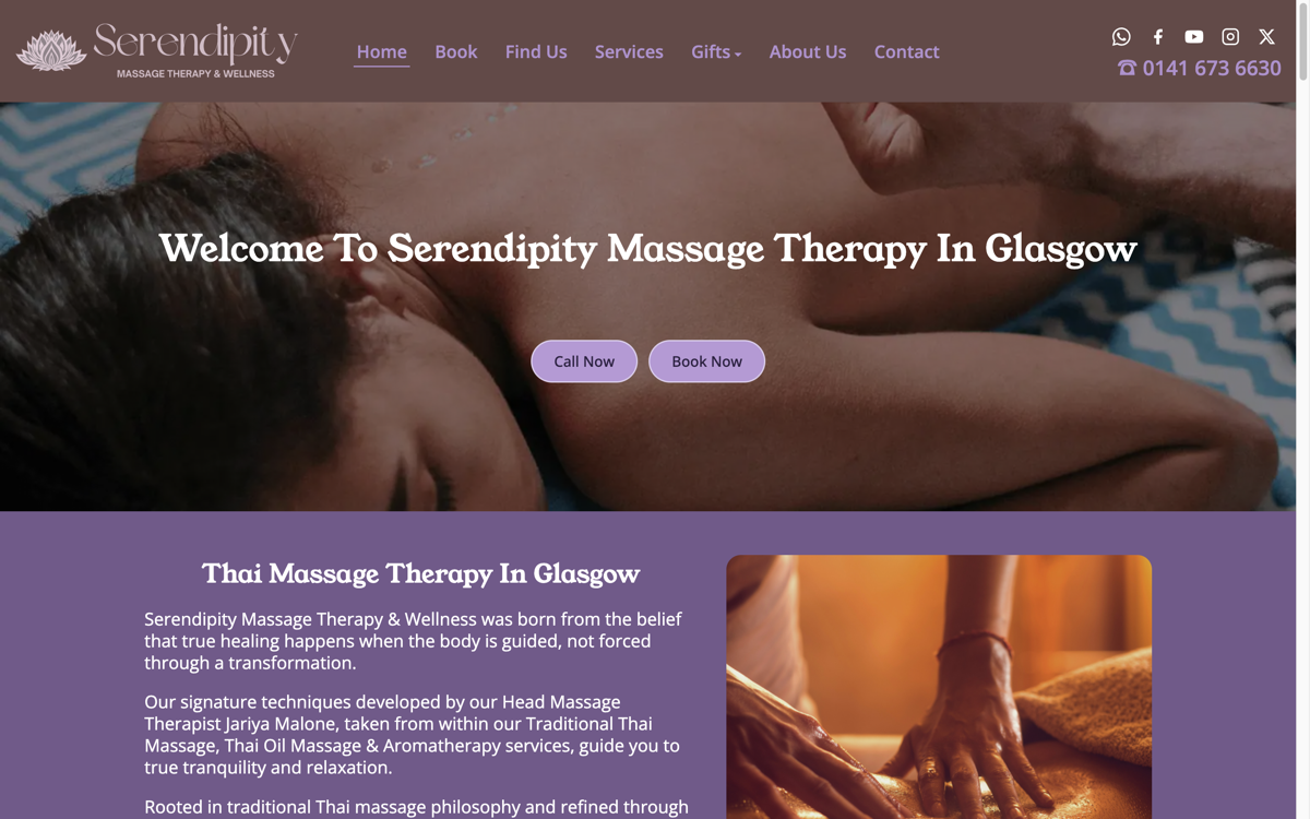 Serendipity Massage & Wellness website