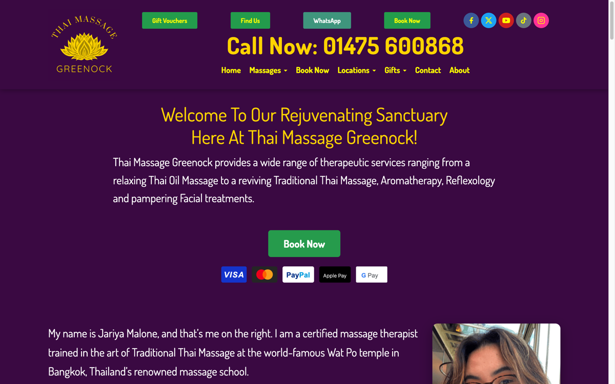 Serendipity Thai Massage Greenock website